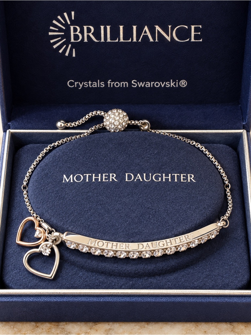 NIB Brilliance Mother Daughter Swarovski Crystal Bracelet